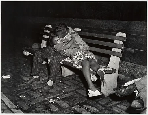 [Lovers on a Park Bench]