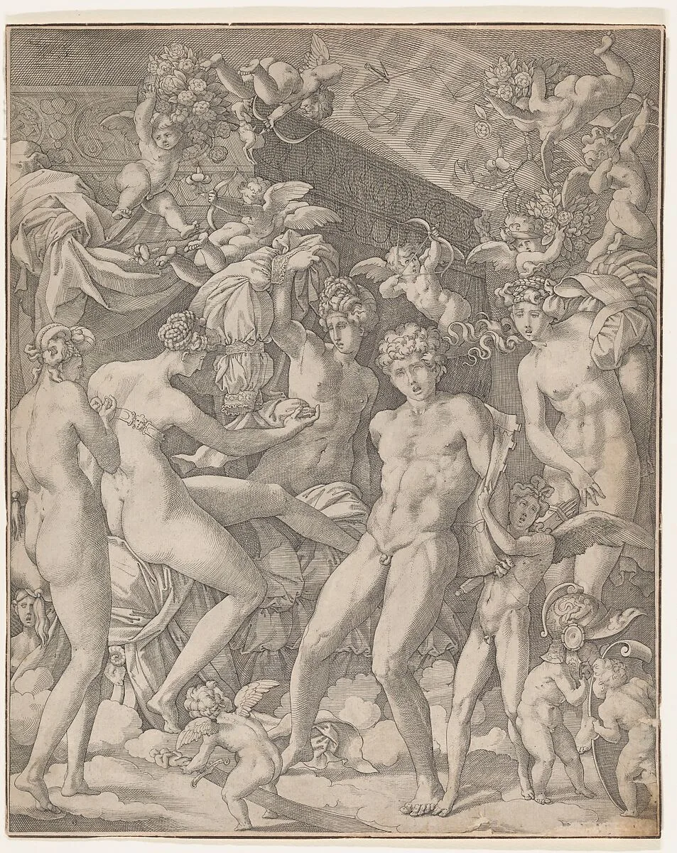Venus and Mars with cupid and the Three Graces — Giovanni Jacopo Caraglio|Rosso Fiorentino|Master HCB
