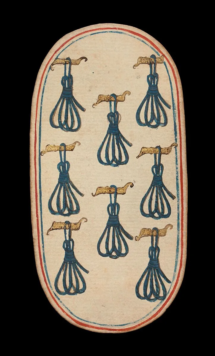 8 of Tethers, from The Cloisters Playing Cards — Unknown