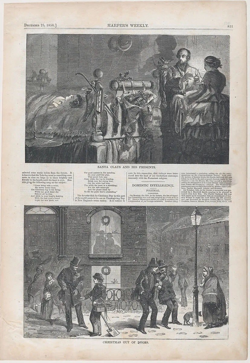Christmas Out of Doors (from "Harper's Weekly," Vol. II) — Winslow Homer|Harper's Weekly|Harper & Brothers