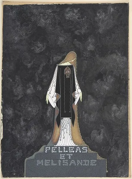 Costume and Tragic Mask Design for "Pelleas et Melisande," Metropolitan Opera, New York — Erté (Romain de Tirtoff)