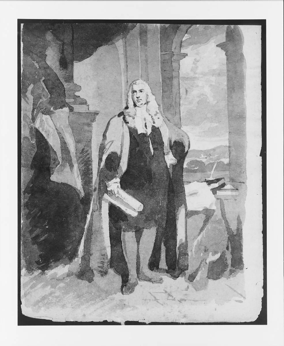 Standing Man, with Scroll (from Sketchbook) — Thomas Sully