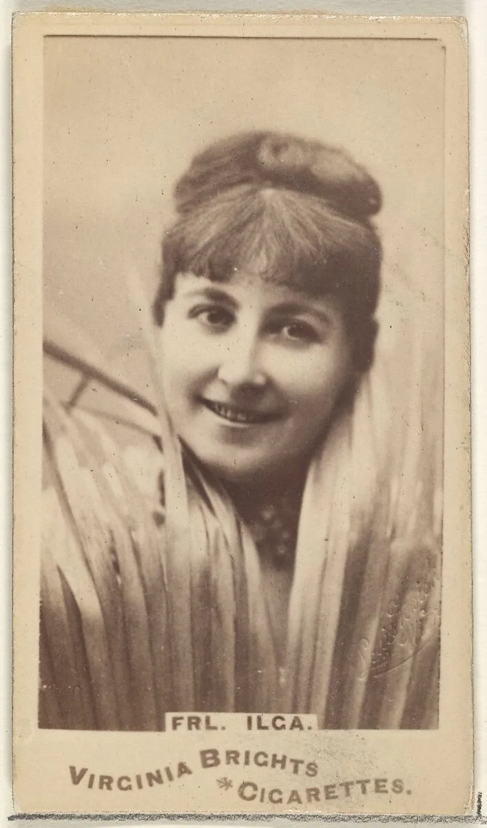 Fräulein Ilga, from the Actors and Actresses series (N45, Type 1) for Virginia Brights Cigarettes — Allen & Ginter