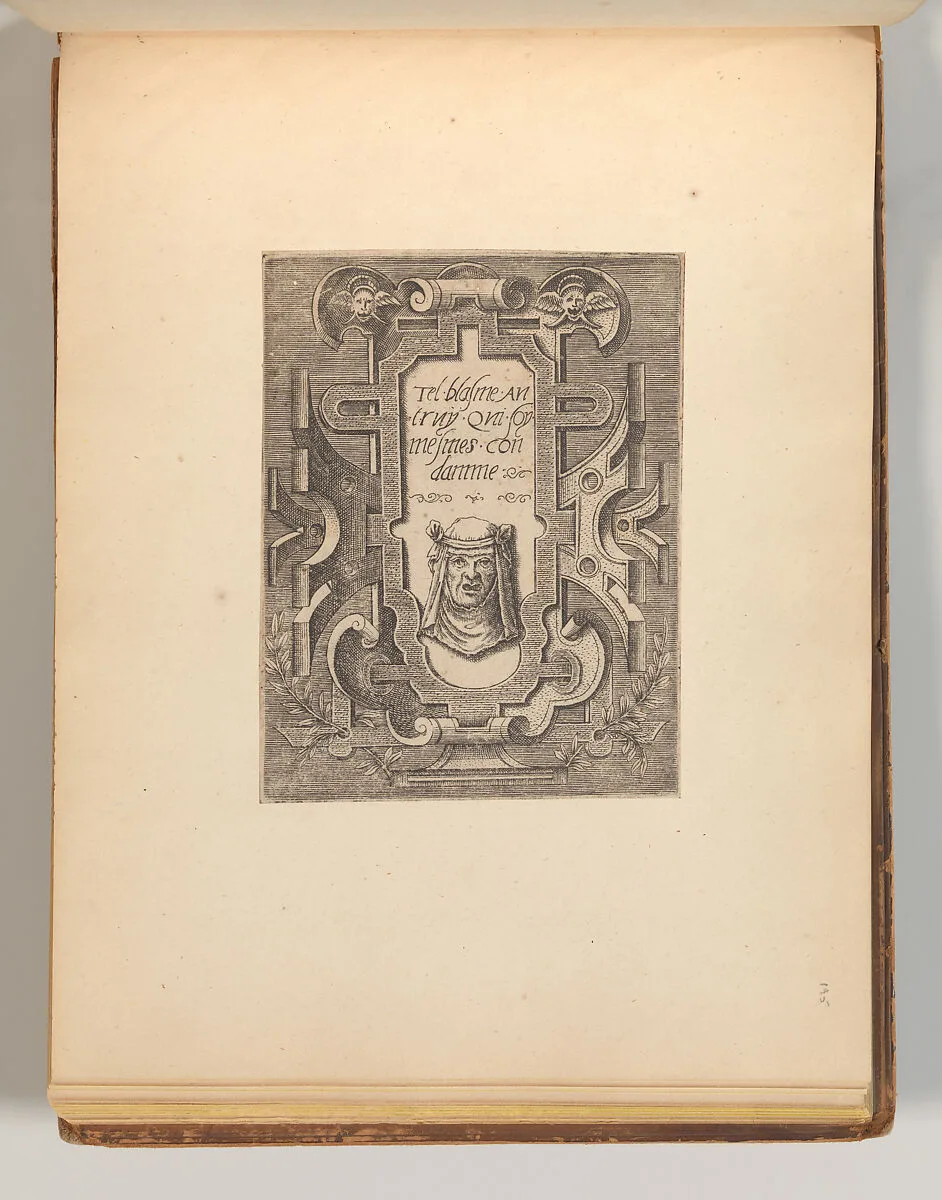 Series of Cartouches, in: Targhe ed altri ornati di varie e capricciose invenzioni (Cartouches and other ornaments of various and capricious invention, page 38) — Cornelis Bos