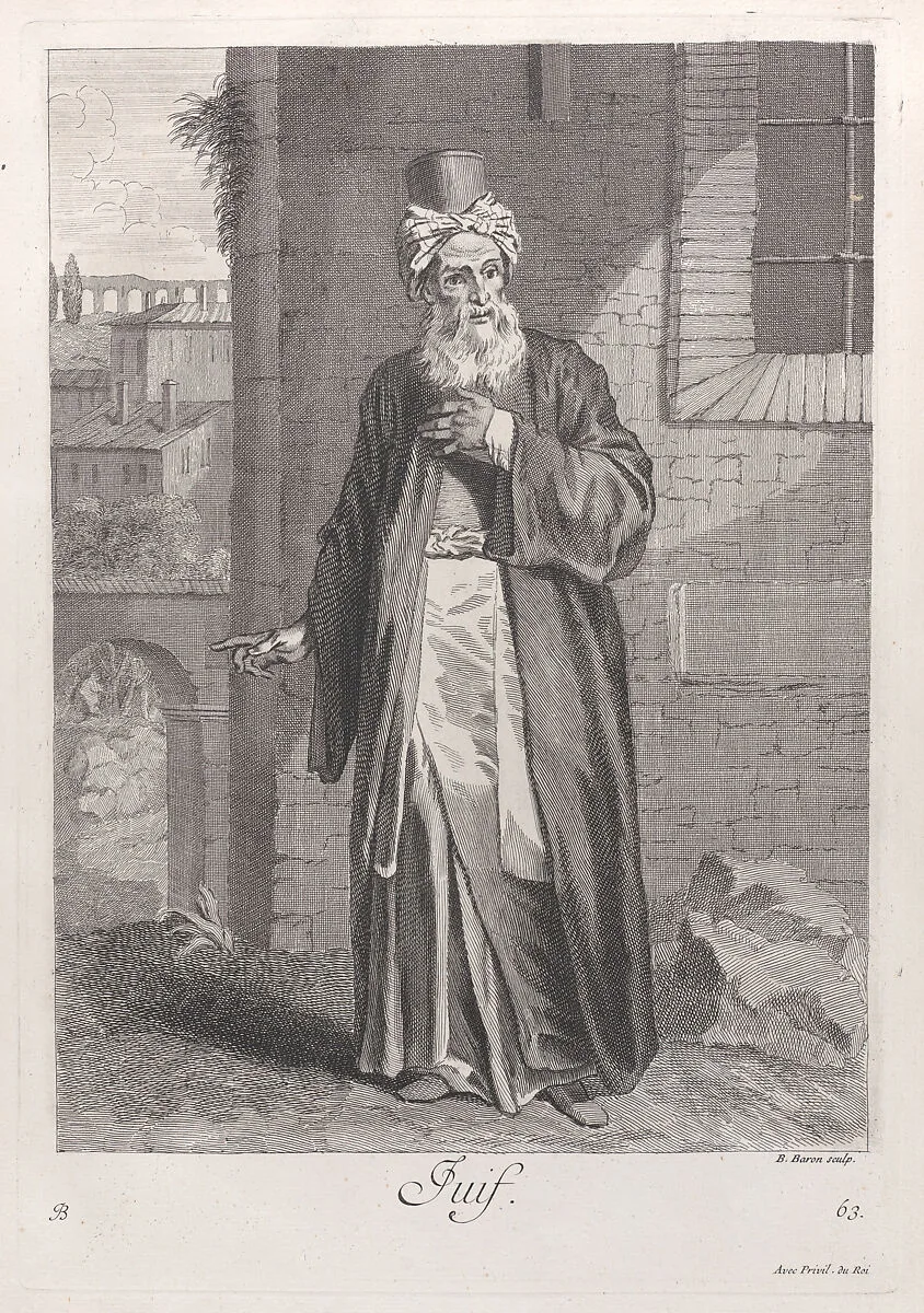 Juif, plate 63 from "Recueil de cent estampes représentent differentes nations du Levant" — Jacques le Hay|Jean Baptiste Vanmour|Bernard Baron