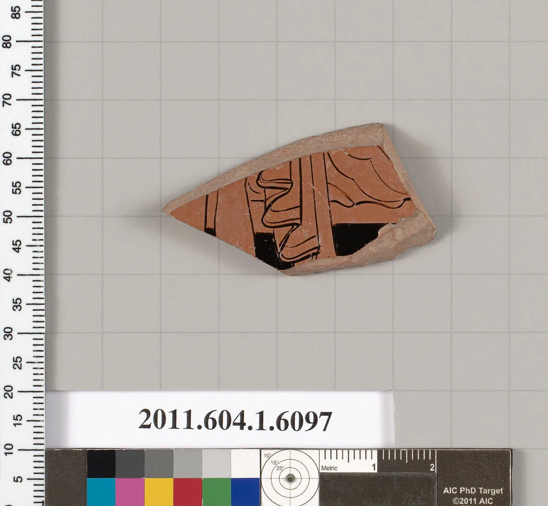 Terracotta fragment of a kylix (drinking cup) — Apollodoros