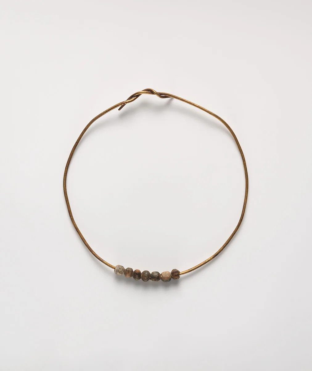 Melon Beads on Gold Wire — Unknown