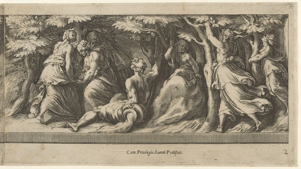 The taking of the Golden Apples, from Perseus and the Golden Apples — Cherubino Alberti (Zaccaria Mattia)|Polidoro da Caravaggio
