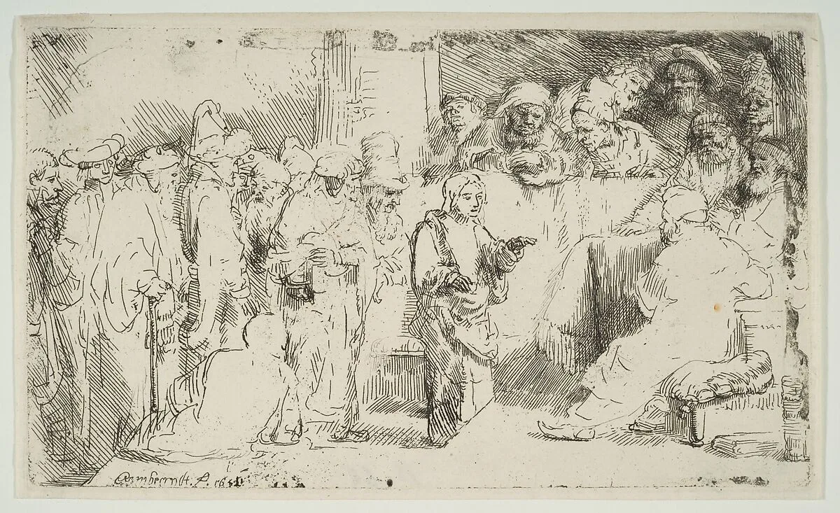 Christ Disputing with the Doctors; a sketch — Rembrandt (Rembrandt van Rijn)