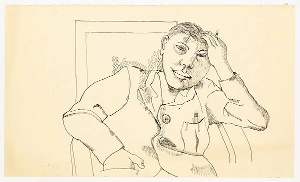 Seated Man Smoking — Lucian Freud