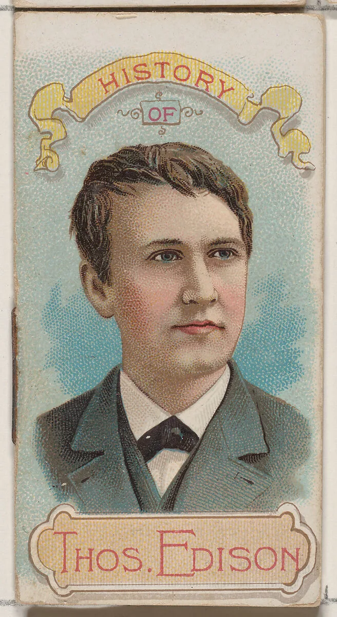History of Thomas Alva Edison, from the Histories of Poor Boys and Famous People series of booklets (N79) for Duke brand cigarettes — W. Duke, Sons & Co.|Knapp & Company