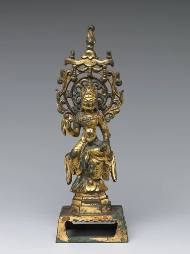 五代 青銅鎏金觀音菩薩像|Bodhisattva Avalokiteshvara (Guanyin)