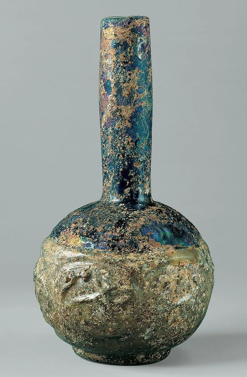 Bottle with Molded Designs of Animals — Unknown