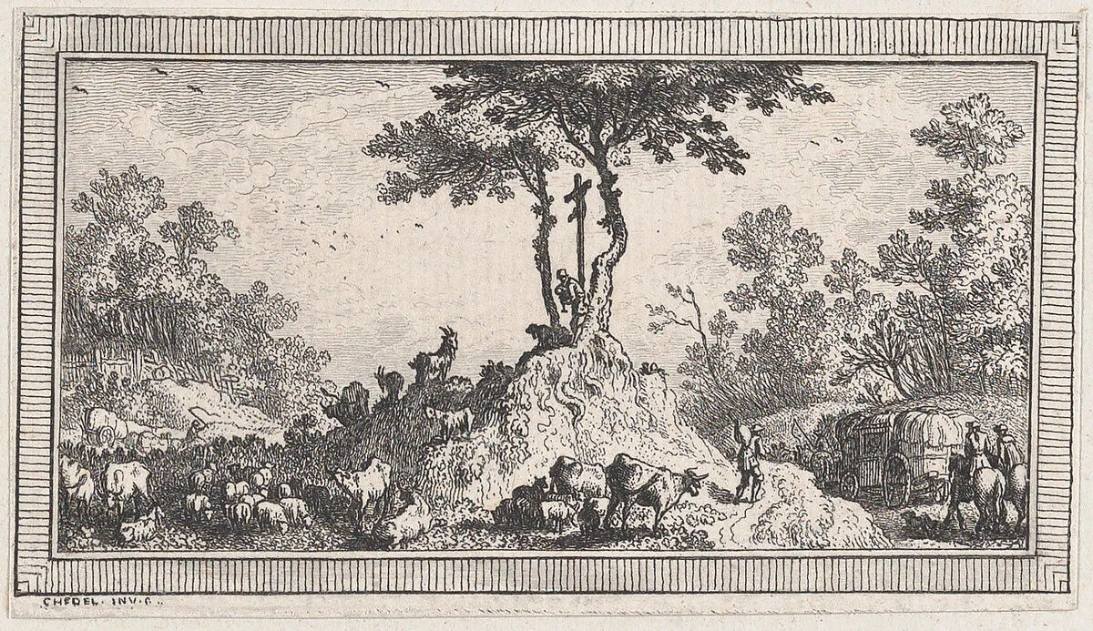 Landscape, from a series of six landscapes titled "Observationib.Astronom.Regiae.Paris.Scient. Acad...1736" — Quentin Pierre Chedel