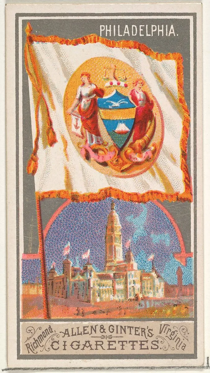 Philadelphia, from the City Flags series (N6) for Allen & Ginter Cigarettes Brands — Allen & Ginter