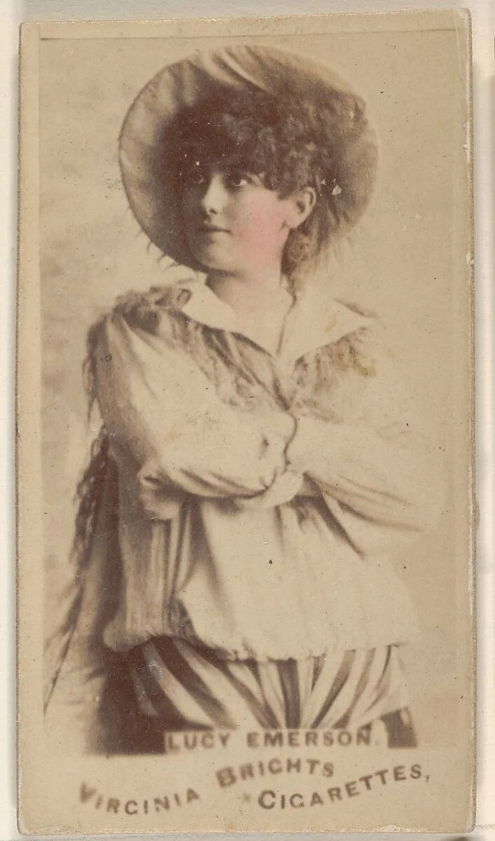 Lucy Emerson, from the Actors and Actresses series (N45, Type 1) for Virginia Brights Cigarettes — Allen & Ginter