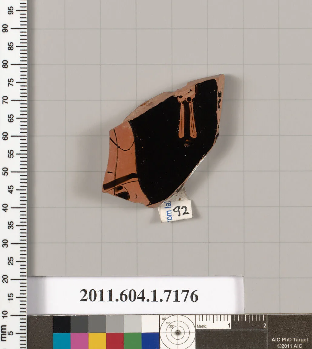 Terracotta fragment of a kylix (drinking cup) — Makron