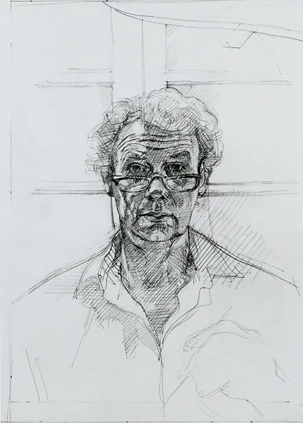 Study for the Artist's Head, from "Night Portrait with Blue Easel" — John Wonnacott