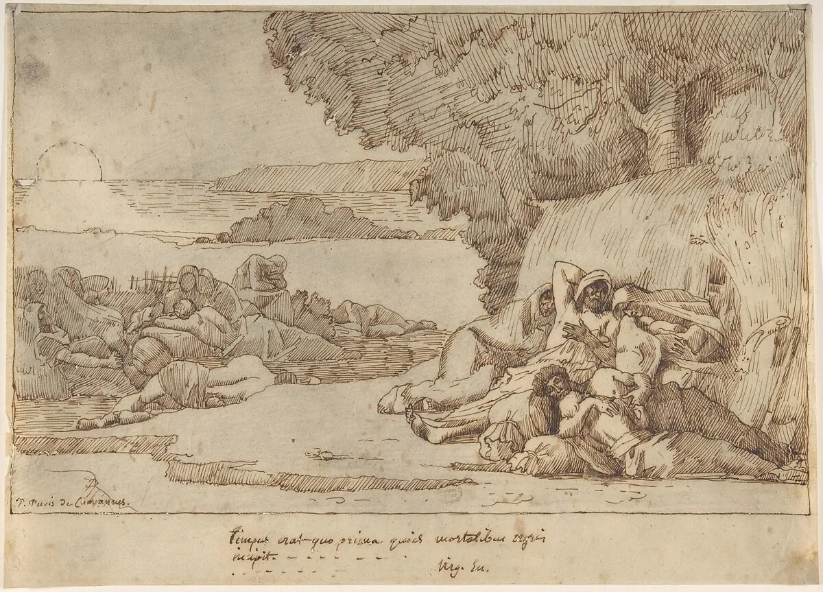 Sleep: sketch for the painting, now in the museum at Lille — Pierre Puvis de Chavannes