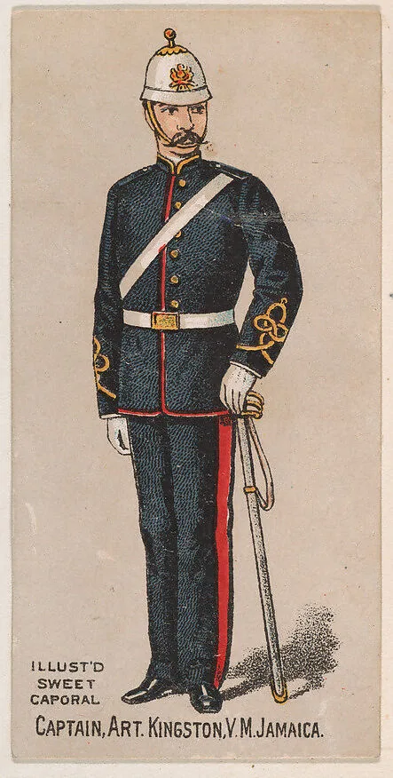 Captain, Artillery, Kingston, V.M. Jamaica, from the Military Series (N224) issued by Kinney Tobacco Company to promote Sweet Caporal Cigarettes — Kinney Brothers Tobacco Company