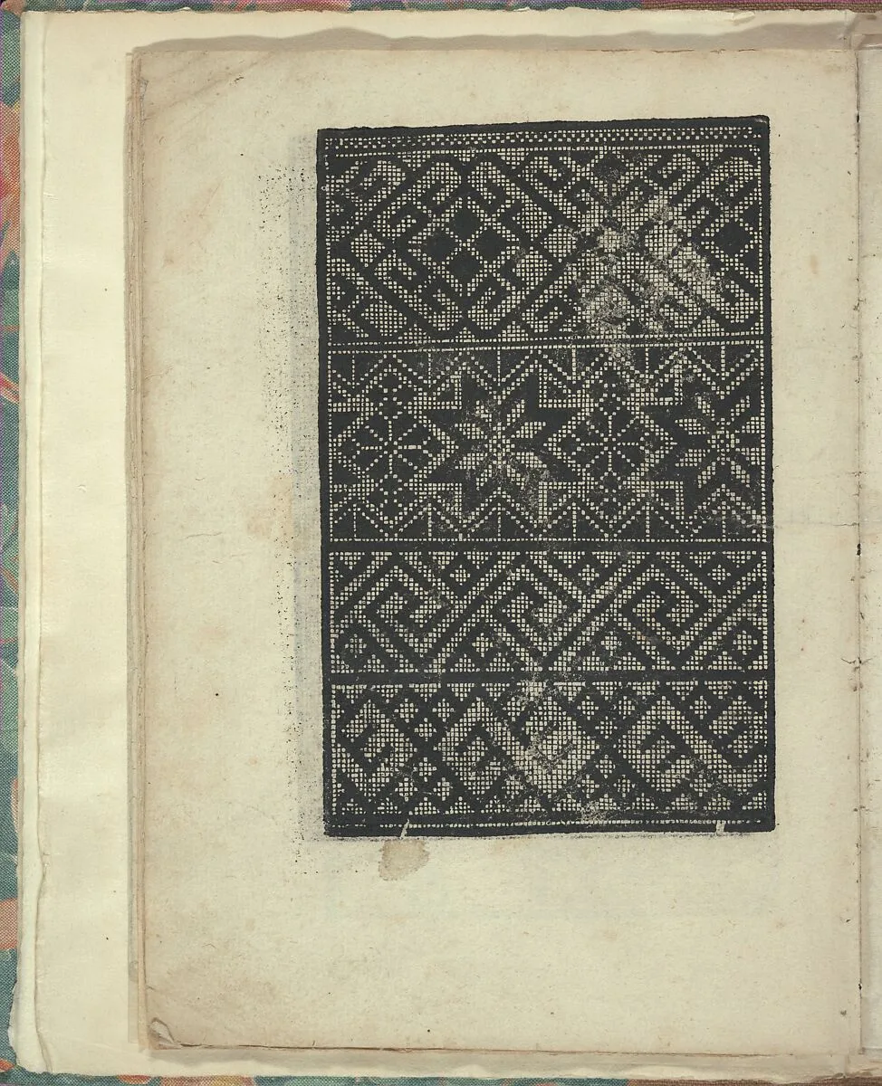 Opera Nova Universali intitulata Corona di racammi, page 13 (verso) — Giovanni Andrea Vavassore