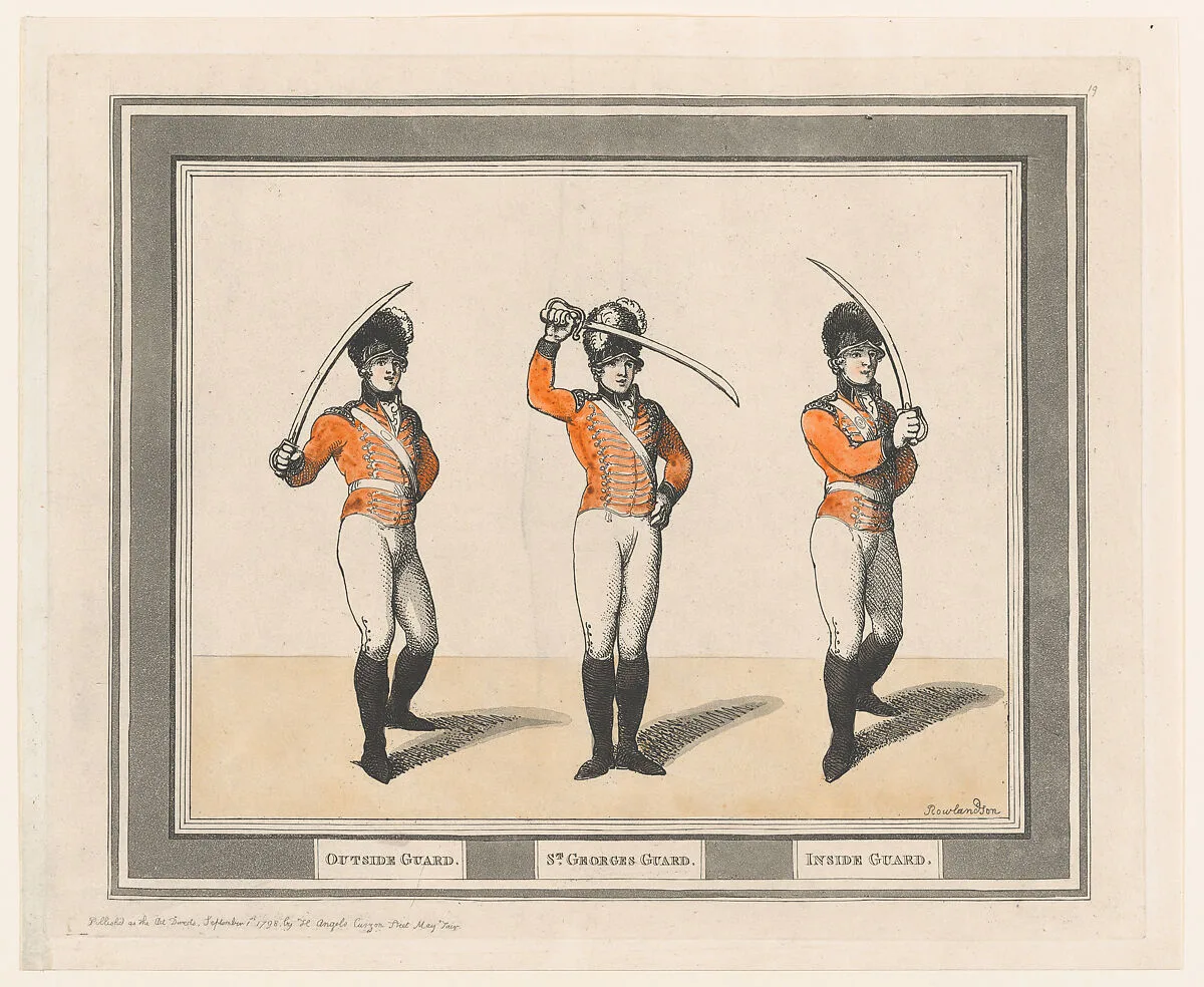 Outside Guard, St. Georges Guard, Inside Guard — Henry Angelo|Thomas Rowlandson
