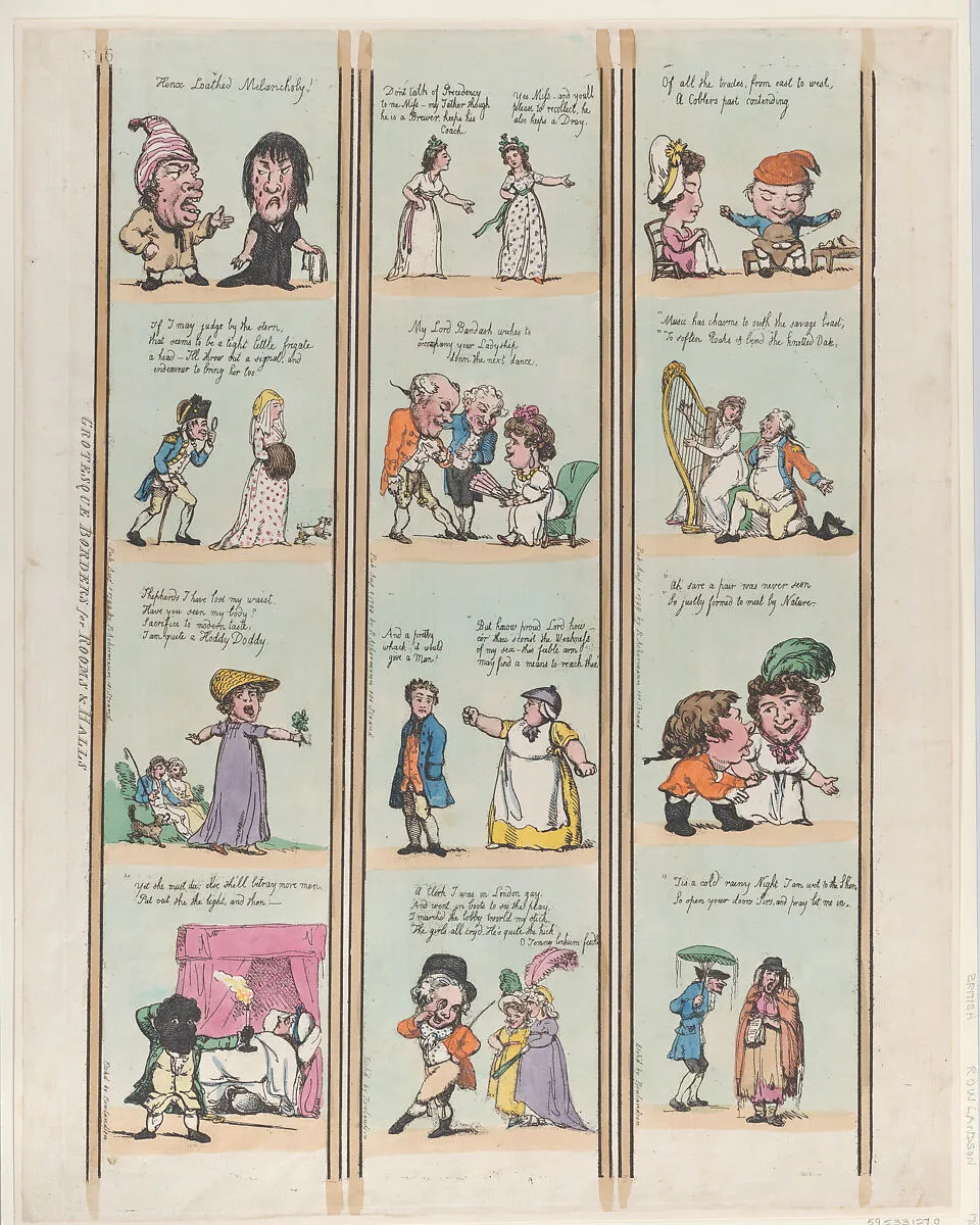 Grotesque Borders for Rooms & Halls, Plate 16 — Thomas Rowlandson|George Murgatroyd Woodward|Rudolph Ackermann, London