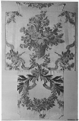 Woven silk upholstery for a chair