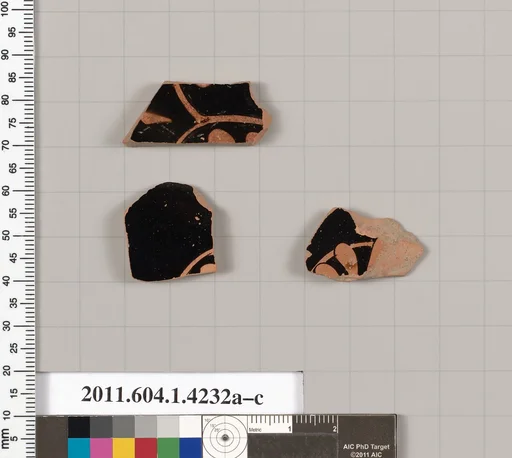 Terracotta fragments of kylikes (drinking cups)