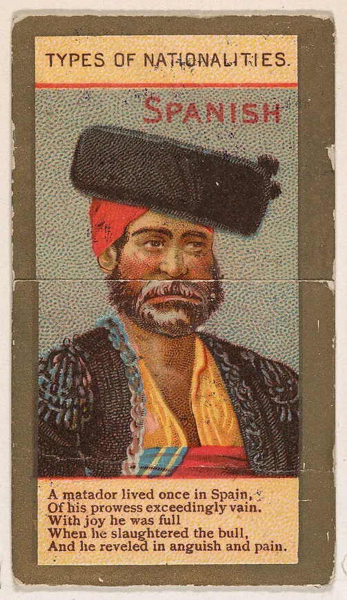 Spanish, from Types of Nationalities (N240) issued by Kinney Bros. — Kinney Brothers Tobacco Company