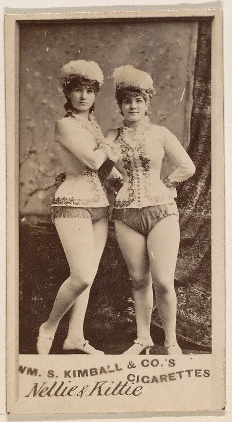 Nellie and Kittie, from the Actresses series (N203) issued by Wm. S. Kimball & Co. — William S. Kimball & Company