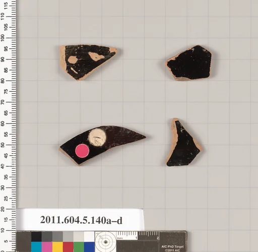 Terracotta fragments of kylikes (drinking cups)