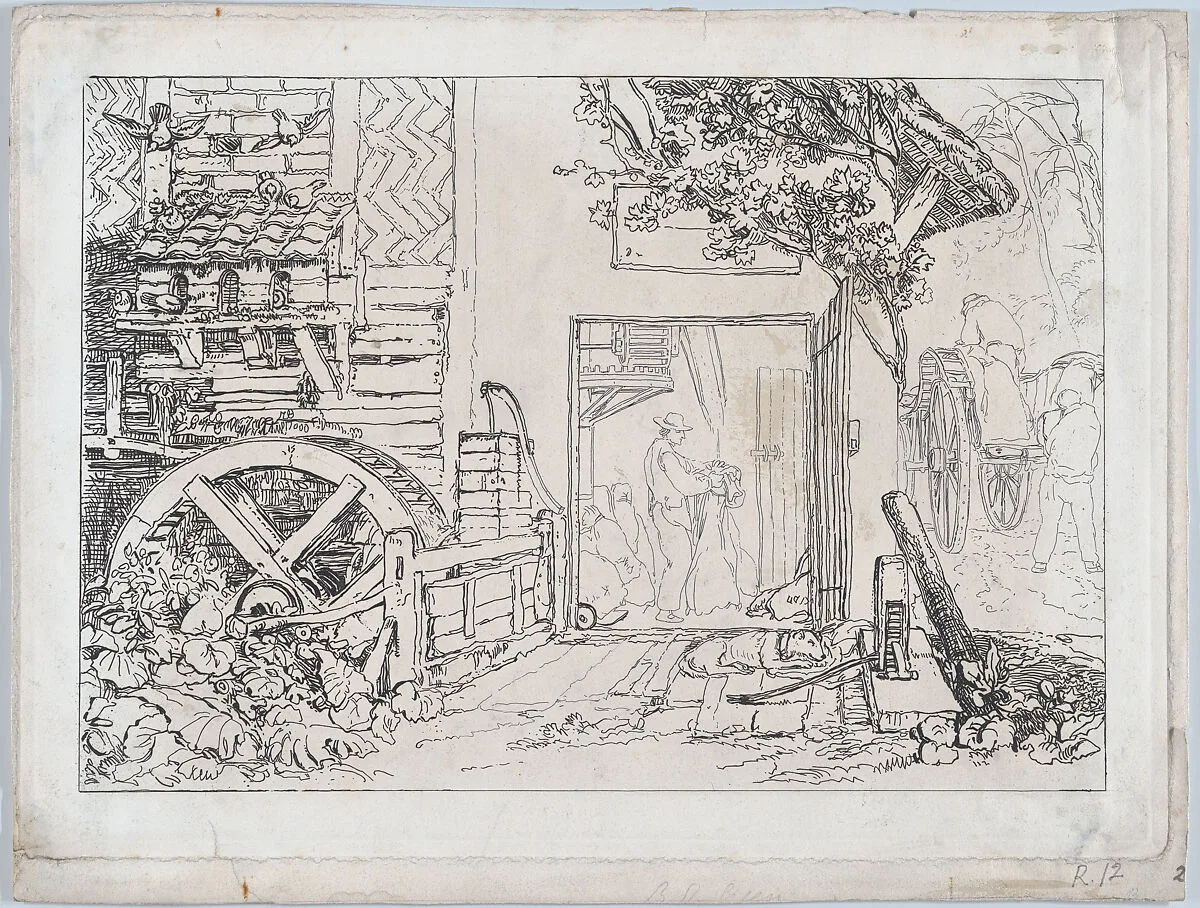 Pembury Mill, Kent (Liber Studiorum, part III, plate 12) — Joseph Mallord William Turner
