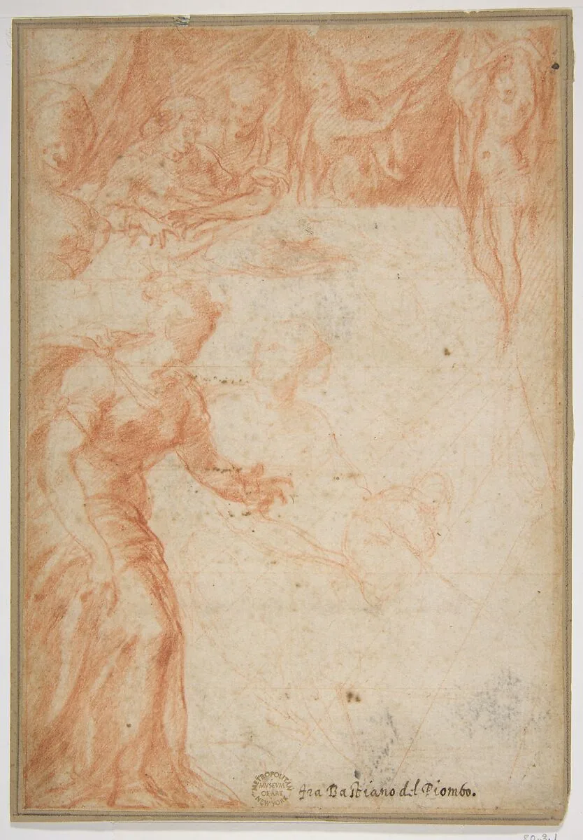 Figural Studies for a Scene (The Birth of the Virgin or Saint John the Baptist?) — Rosso Fiorentino