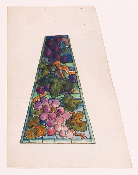 Design for grapvine lampshade panel — Louis C. Tiffany|Tiffany Studios