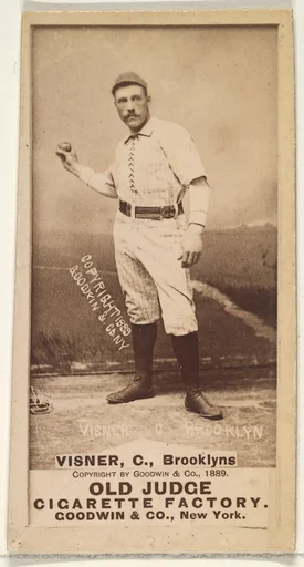 Visner, Catcher, Brooklyn Bridegrooms, from the Old Judge series (N172) for Old Judge Cigarettes