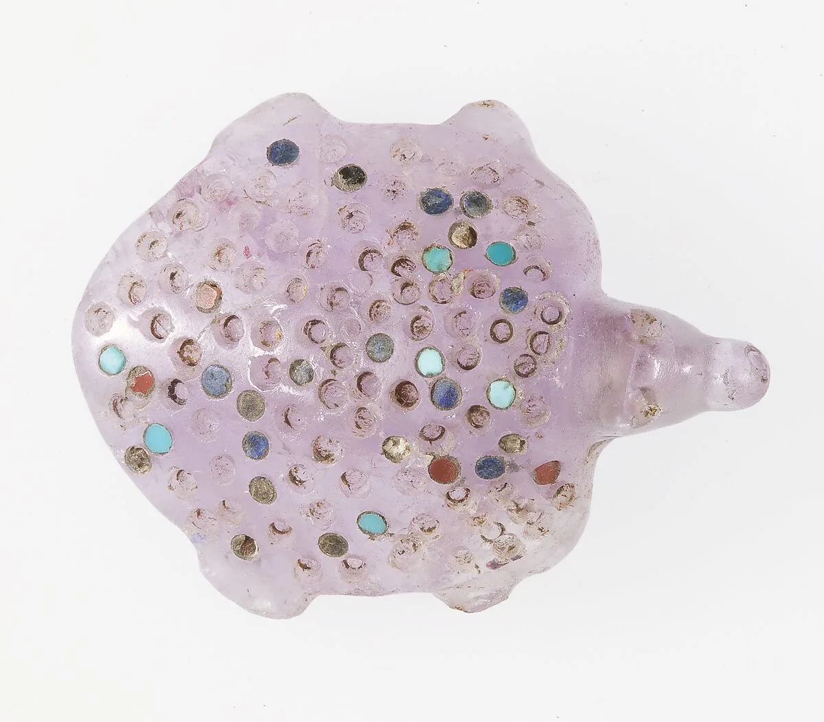 A small inlaid sculpture of a soft-shelled turtle — Unknown