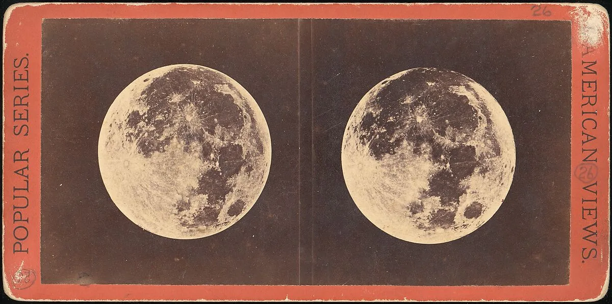 Full Moon: The Left Hand Moon was Photographed June 2nd, 1871. The Right Hand Moon was Photographed Aug. 29, 1871 — E. & H. T. Anthony|Lewis Morris Rutherfurd