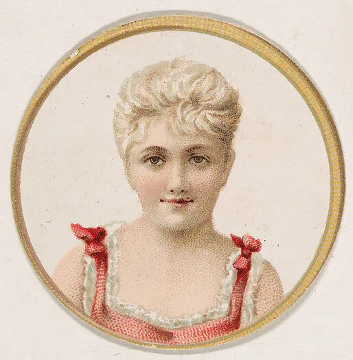 Portrait of woman, from the Novelties series (N228, Type 2) issued by Kinney Bros. — Kinney Brothers Tobacco Company
