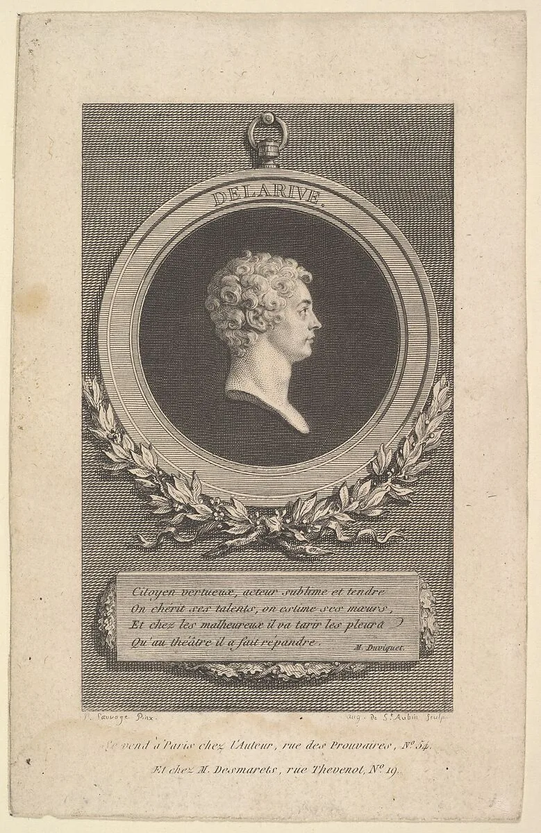 Portrait of De Larive — Augustin de Saint-Aubin|Augustin de Saint-Aubin|M. Desmarets