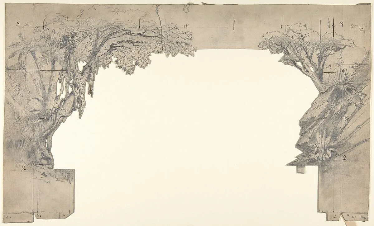 Design for a Stage Set at the Opéra, Paris — Eugène Cicéri