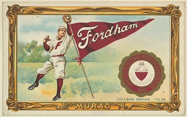 Fordham University, version one, part of the College Series cabinet cards (T6) — Murad Cigarettes