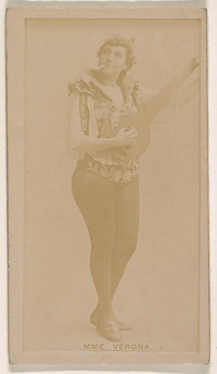 Irene Verona, from the Actresses series (N245) issued by Kinney Brothers to promote Sweet Caporal Cigarettes — Kinney Brothers Tobacco Company
