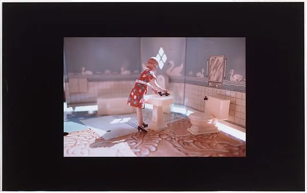 First Bathroom/Woman Standing — Laurie Simmons