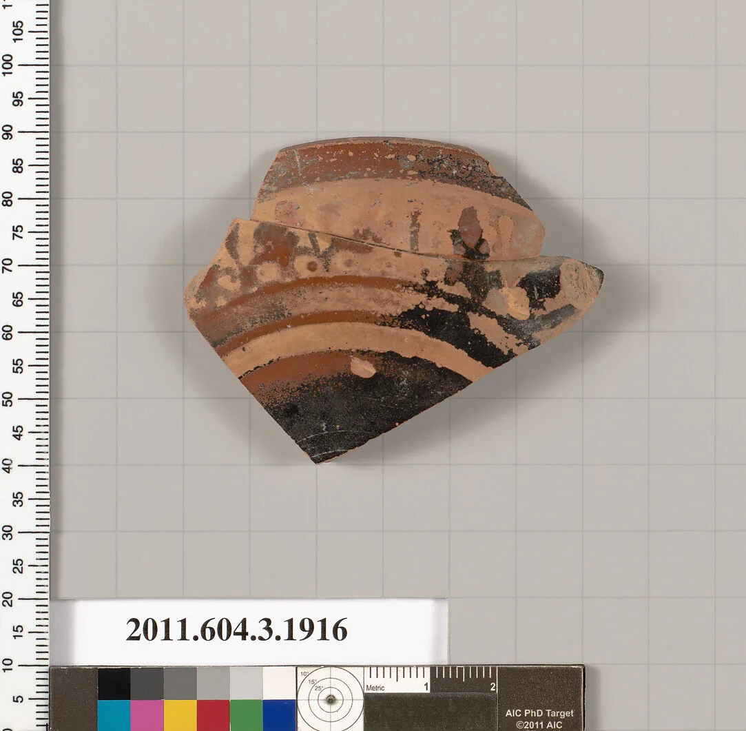 Terracotta fragment of a kylix (drinking cup) or a skyphos (deep drinking cup)? — Unknown