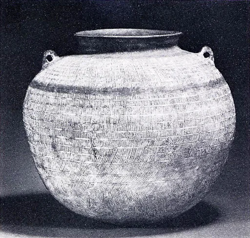 줄무늬 손잡이 달린 항아리 삼국 가야|撱耳附繩蓆文短頸壺 三國伽倻|Jar with small loop handles