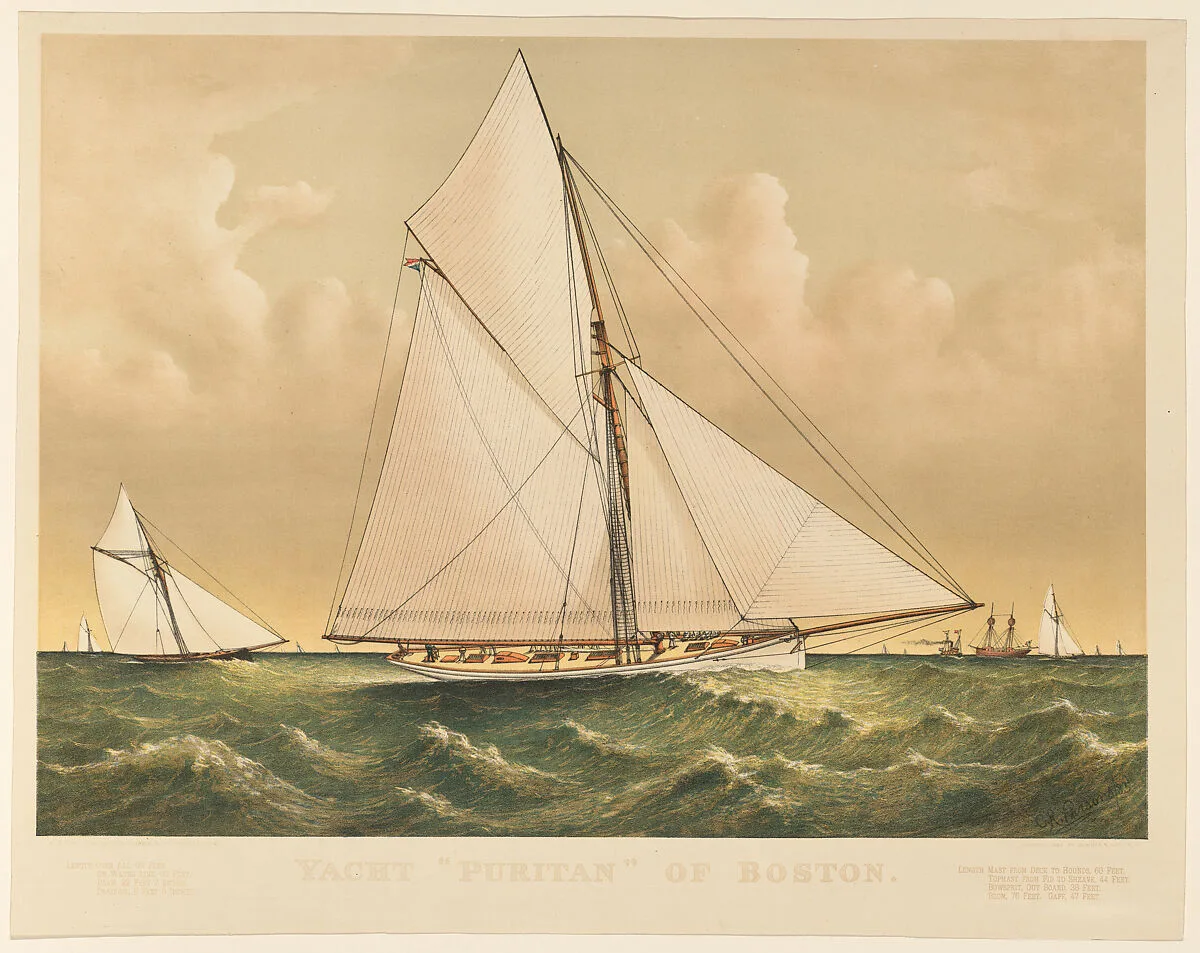 Yacht "Puritan" of Boston — Currier & Ives|Charles Richard Parsons