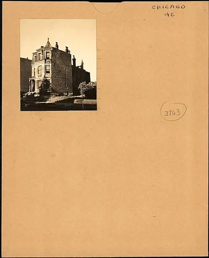 [Oblique View of Dilapidated Second Empire House, for Fortune Portfolio "Chicago: A Camera Exploration"]