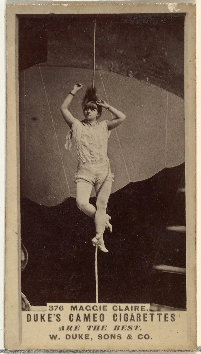 Card Number 376, Maggie Claire, from the Actors and Actresses series (N145-5) issued by Duke Sons & Co. to promote Cameo Cigarettes — W. Duke, Sons & Co.