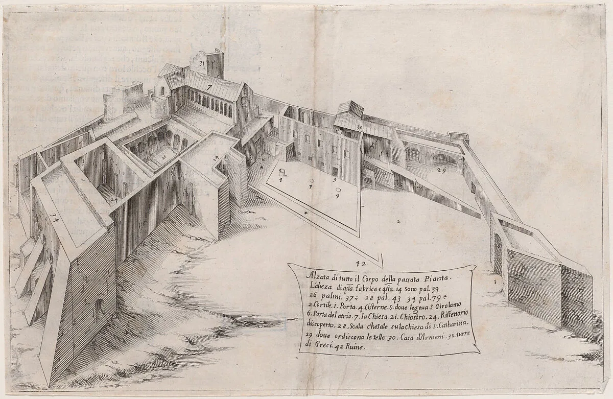 2nd Plate, from Trattato delle Piante & Immagini de Sacri Edifizi di Terra Santa (Treatise of the Plans & Images of the Sacred Buildings of the Holy Land) — Jacques Callot|Bernardino Amico|Pietro Cecconcelli